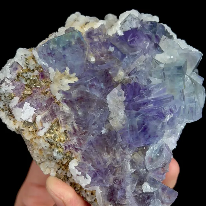 Natural Purple Phantom Fluorite and Calcite, Mineral Specimen:Yaogangxian,Hunan (95*85*35MM) - image 3