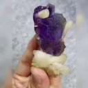 Natural Purple Phantom Fluorite and Calcite Symbiosis comes from Shangbao,Hunan 50*75*40MM - image 5