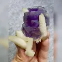 Natural Purple Phantom Fluorite and Calcite Symbiosis comes from Shangbao,Hunan 50*75*40MM - image 3