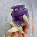 Natural Purple Phantom Fluorite and Calcite Symbiosis comes from Shangbao,Hunan 50*75*40MM - image 4