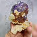 Natural Purple Phantom Fluorite and Calcite Symbiosis comes from Shangbao,Hunan 50*75*40MM - image 6