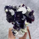Natural Purple Phantom Fluorite and Calcite Symbiosis comes from Yindu,Inner Mongolia 45*40*20MM - image 4