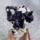 Natural Purple Phantom Fluorite and Calcite Symbiosis comes from Yindu,Inner Mongolia 45*40*20MM - image 5