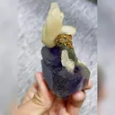 Natural Purple Phantom Fluorite and Calcite Symbiosis comes from Yindu,Inner Mongolia 55*90*35MM - image 4