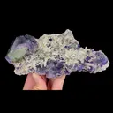 Natural Purple Phantom Fluorite and Clear Quartz Cluster, Mineral Specimen: Inner Mongolia,China (160*70*55MM) - image 5