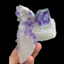 Natural Purple Phantom Fluorite and Clear Quartz Cluster, Mineral Specimen: Yaogangxian,Hunan (85*120*50MM) - image 4