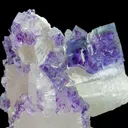 Natural Purple Phantom Fluorite and Clear Quartz Cluster, Mineral Specimen: Yaogangxian,Hunan (85*120*50MM) - image 1