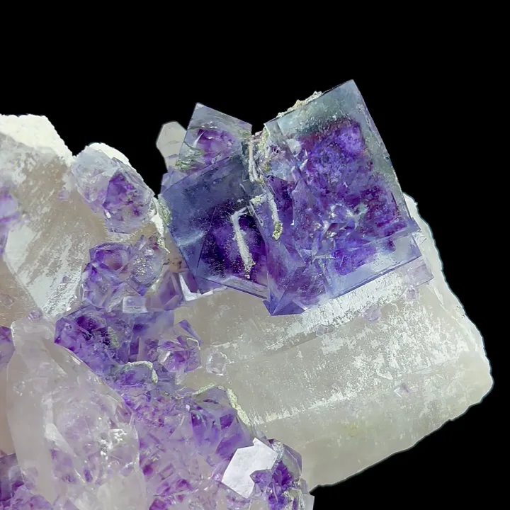 Natural Purple Phantom Fluorite and Clear Quartz Cluster, Mineral Specimen: Yaogangxian,Hunan (85*120*50MM) - image 3