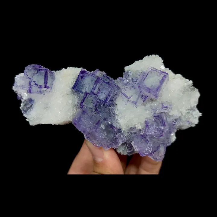 Natural Purple Phantom Fluorite and Clear Quartz Cluster, Mineral Specimen:Zhejiang,China (115*65*25MM) - image 4