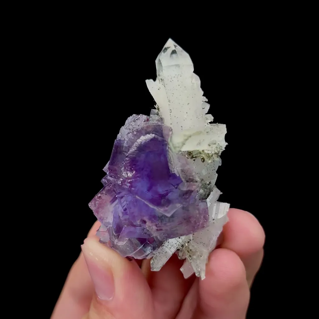 Natural Purple Phantom Fluorite and Crystal Mineral Specimen,High Quality Specimen,YAO GANG XIAN,HUNAN,CHINA(32*34*59mm) image