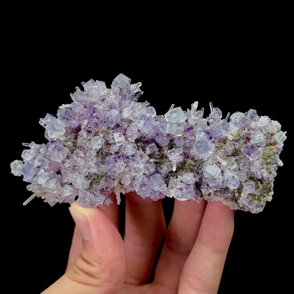 Natural Purple Phantom Fluorite and Crystal Mineral Specimen,High Quality Specimen,YINDU,INNER MONGOLIA,CHINA(55*32*108mm) image