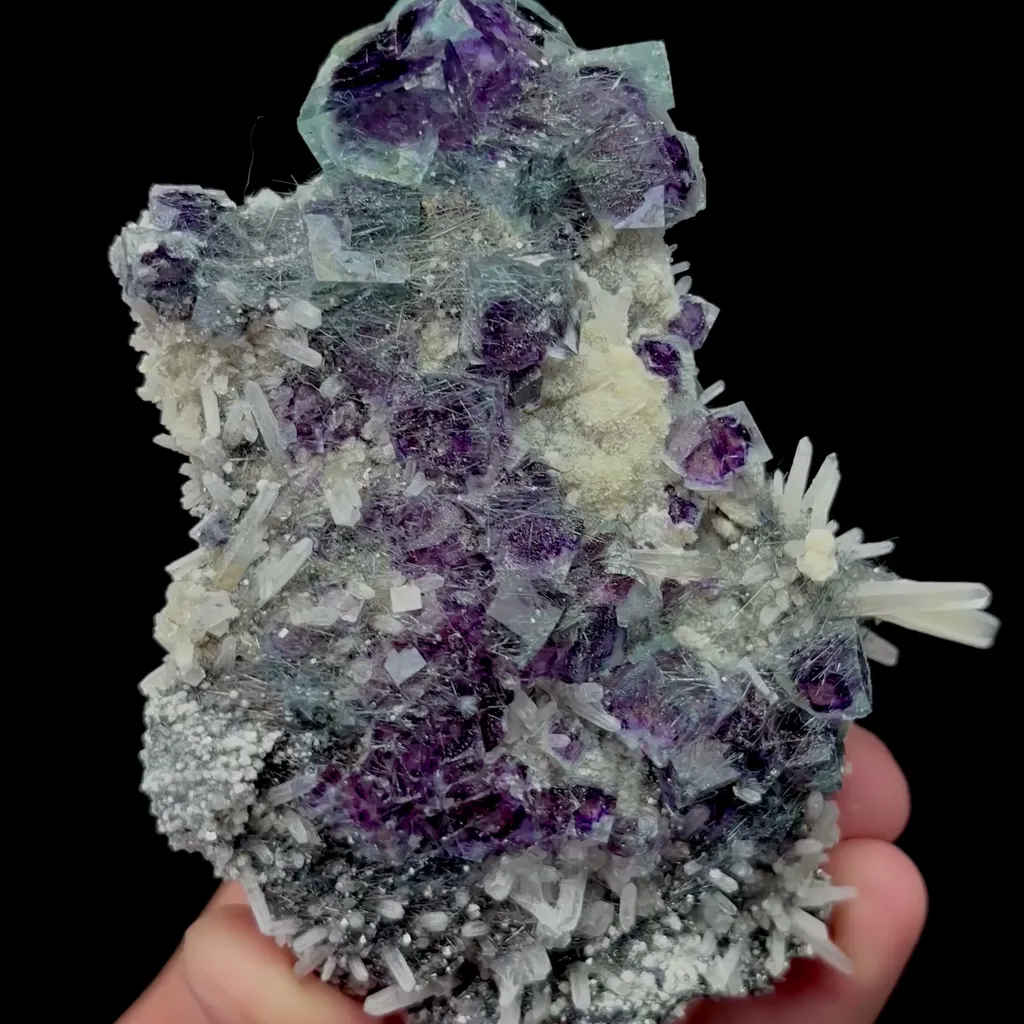 Natural Purple Phantom Fluorite and Crystal Mineral Specimen,High Quality Specimen,YINDU,INNER MONGOLIA,CHINA(98*77*34mm) image