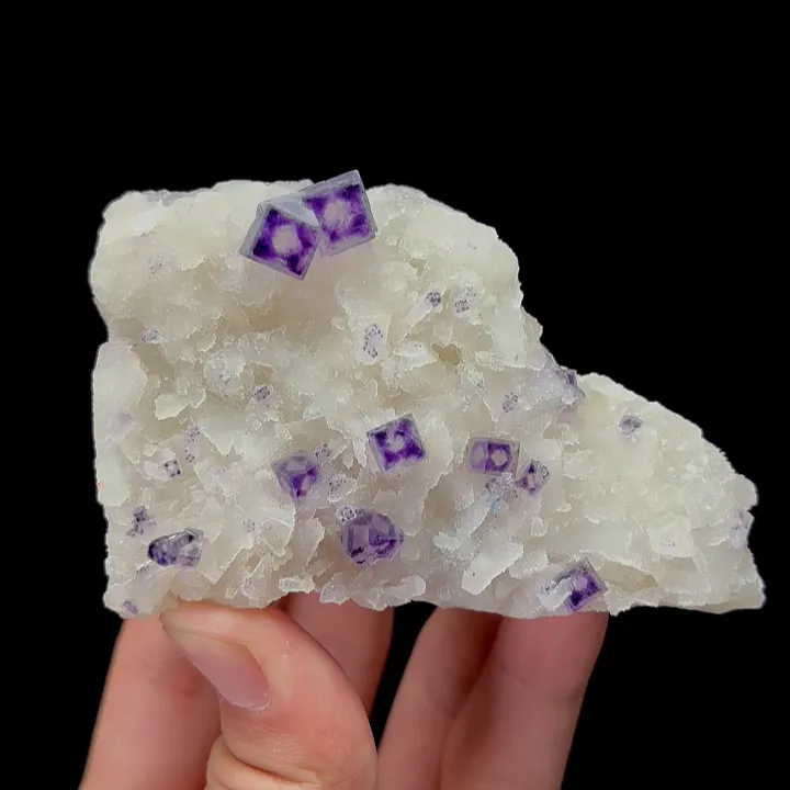 Natural Purple Phantom Fluorite and Crystal,Cube Mineral Specimen:HENAN China (100*45*60mm) image