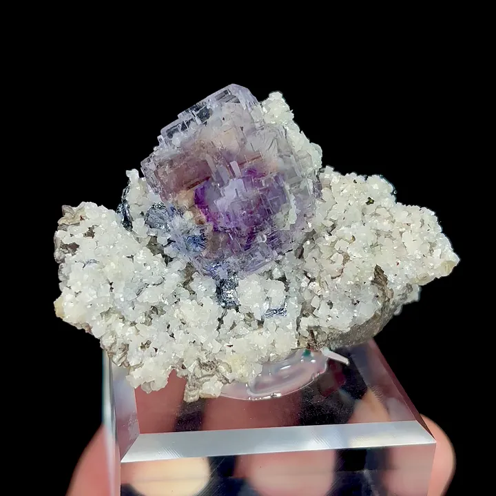 Natural Purple Phantom Fluorite and Dolomite, Mineral Specimen: Yaogangxian,Hunan (50*35*20MM) image