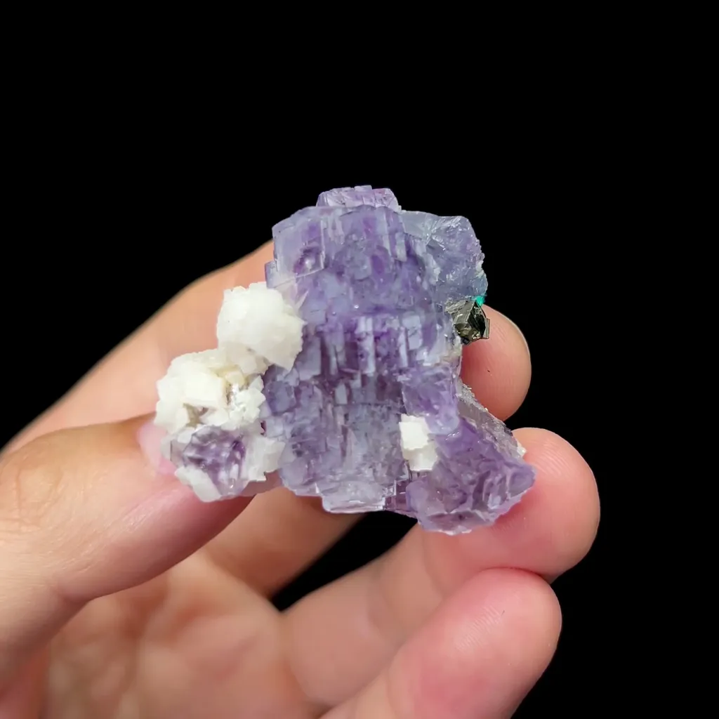 Natural Purple Phantom Fluorite and Dolomite Mineral Specimen,High Quality Specimen,YINDU,INNER MONGOLIA,CHINA(35*25*25mm) image