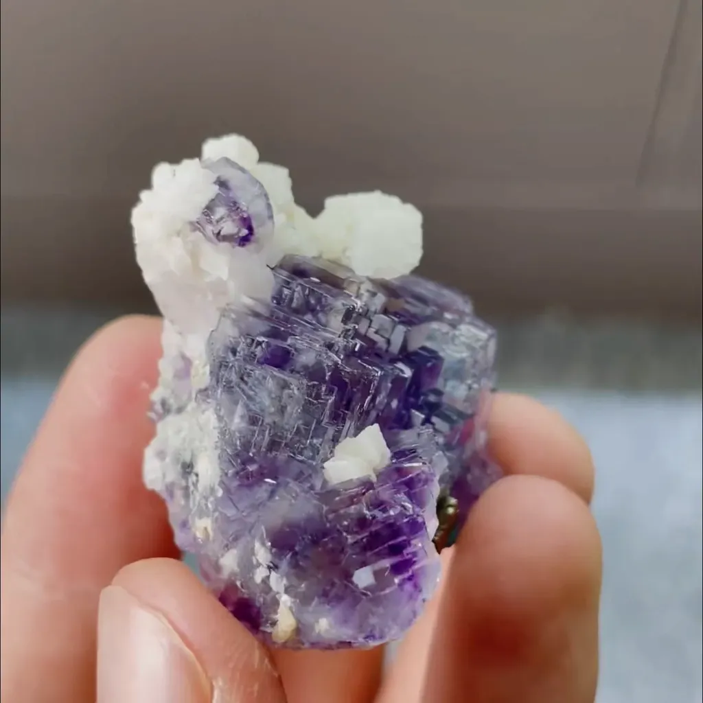 Natural Purple Phantom Fluorite and Dolomite Mineral Specimen,High Quality Specimen,YINDU,INNER MONGOLIA,CHINA(35*25*25mm) - image 4