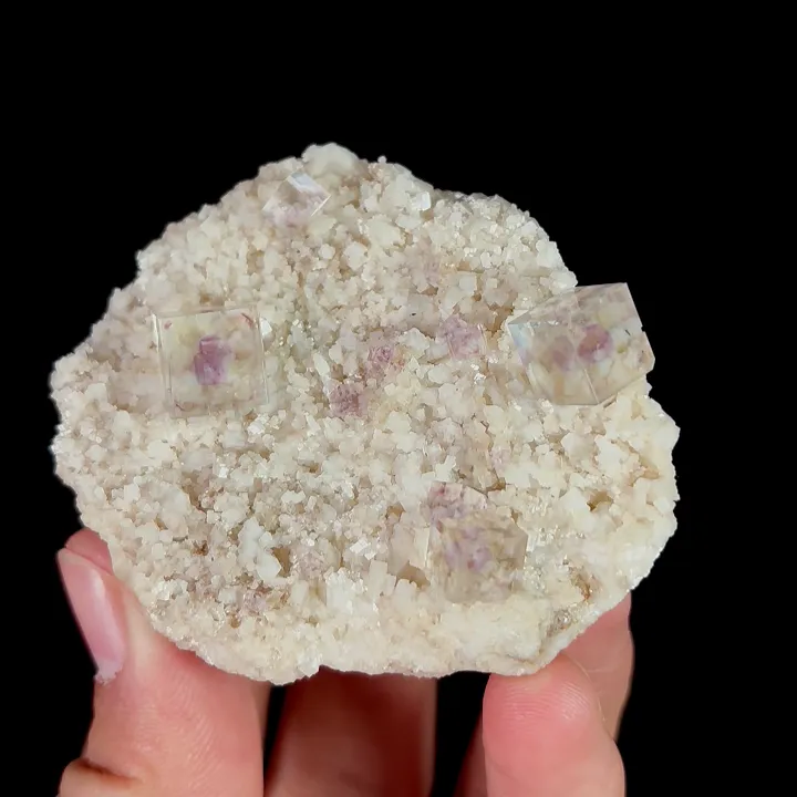 Natural Purple Phantom Fluorite and Dolomite, Mineral Specimen:Shangbao,Hunan (60*55*20MM) - image 5