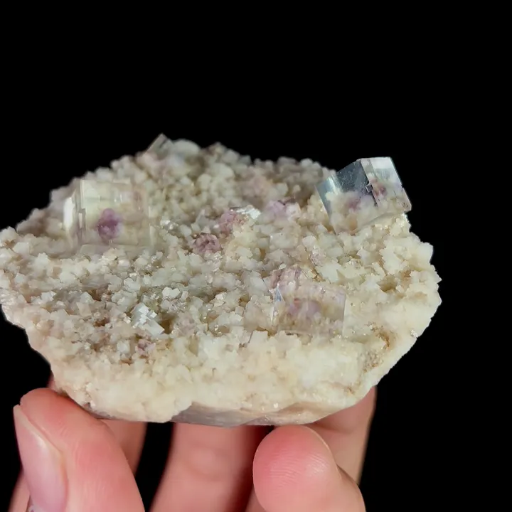 Natural Purple Phantom Fluorite and Dolomite, Mineral Specimen:Shangbao,Hunan (60*55*20MM) - image 2