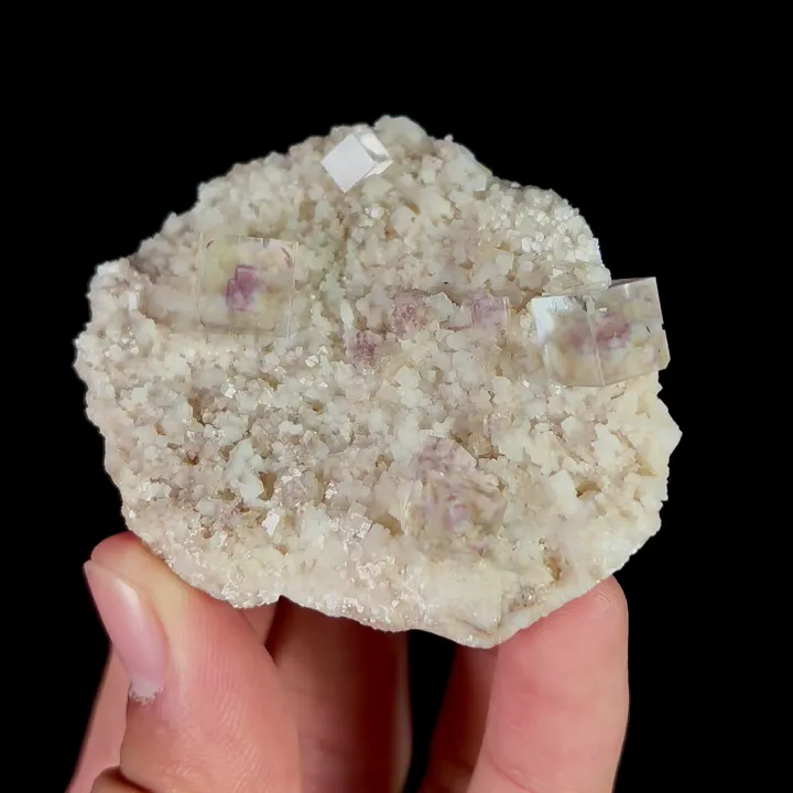 Natural Purple Phantom Fluorite and Dolomite, Mineral Specimen:Shangbao,Hunan (60*55*20MM) image