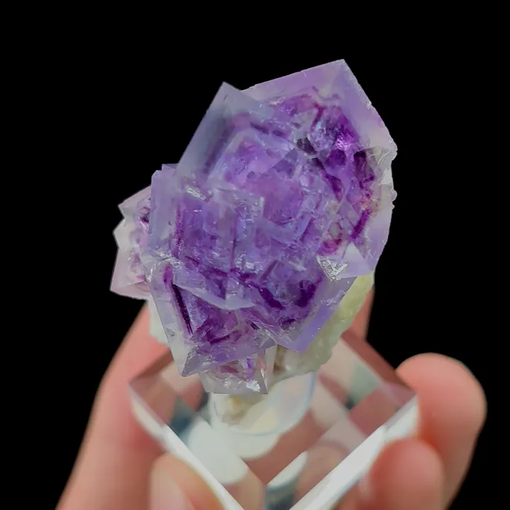 Natural Purple Phantom Fluorite and Dolomite, Mineral Specimen:Yaogangxian,Hunan (30*30*50MM) - image 3