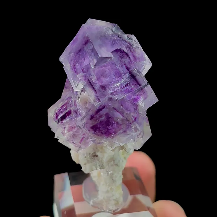 Natural Purple Phantom Fluorite and Dolomite, Mineral Specimen:Yaogangxian,Hunan (30*30*50MM) - image 2