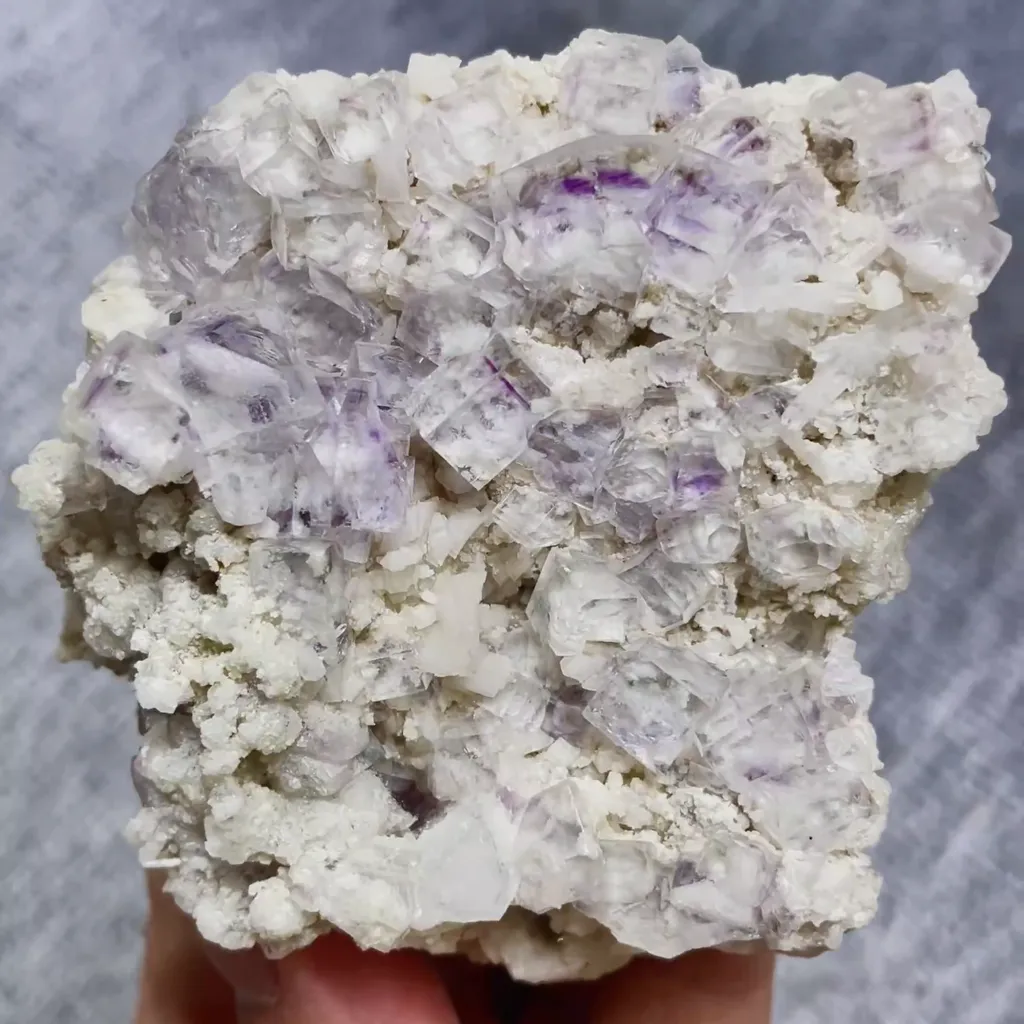 Natural Purple Phantom Fluorite and Dolomite Symbiosis comes from Shangbao,Hunan 65*70*35MM - image 3
