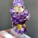 Natural Purple Phantom Fluorite and Flaky Calcite Coexist comes from Leipingkuang,Chenzhou,Hunan 25*25*15MM - image 2