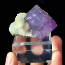 Natural Purple Phantom Fluorite and Flaky Calcite coexist comes from Yaoangxian,Hunan 50*35*30MM - image 1