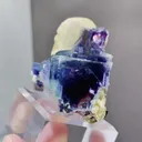 Natural Purple Phantom Fluorite and Flaky Calcite coexist comes from Yindu,Inner Mongolia 55*29*45MM - image 3