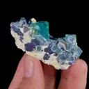 Natural Purple Phantom Fluorite and Green Cubic Fluorite, Mineral Specimen: Inner Mongolia,China (50*30*15MM) - image 2