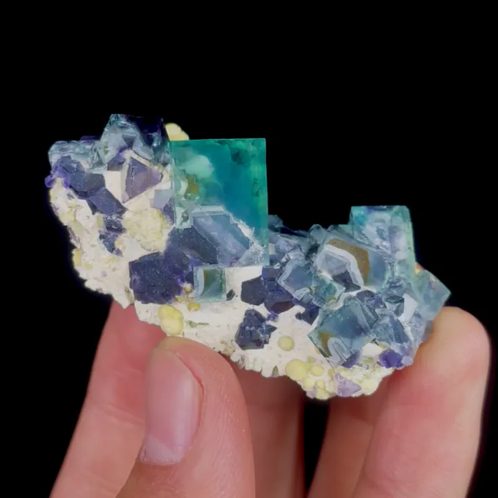 Natural Purple Phantom Fluorite and Green Cubic Fluorite, Mineral Specimen: Inner Mongolia,China (50*30*15MM) - image 4