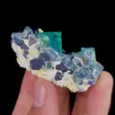 Natural Purple Phantom Fluorite and Green Cubic Fluorite, Mineral Specimen: Inner Mongolia,China (50*30*15MM) - image 4