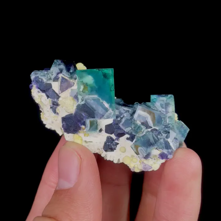 Natural Purple Phantom Fluorite and Green Cubic Fluorite, Mineral Specimen: Inner Mongolia,China (50*30*15MM) - image 5