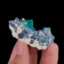 Natural Purple Phantom Fluorite and Green Cubic Fluorite, Mineral Specimen: Inner Mongolia,China (50*30*15MM) - image 5
