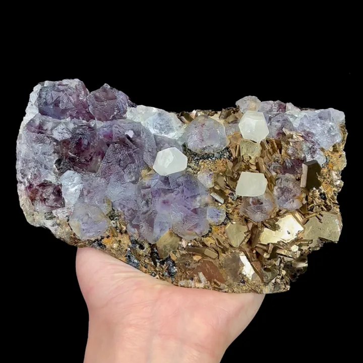 Natural Purple Phantom Fluorite and Magnetite, Mineral Specimen: Inner Mongolia,China (160*95*40MM) image