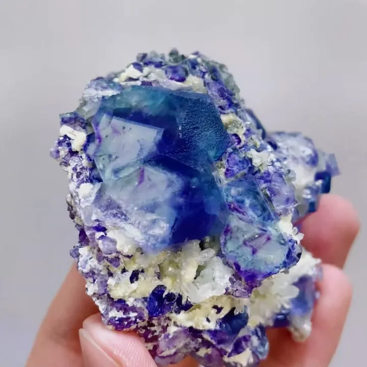 Natural Purple Phantom Fluorite and Mica and Quartz Symbiosis comes from Inner Mongolia,China 65*70*40MM - image 3