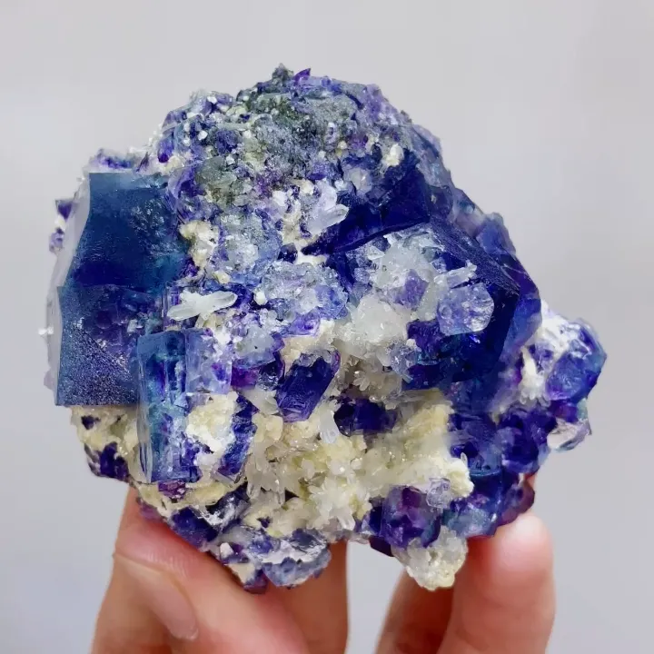 Natural Purple Phantom Fluorite and Mica and Quartz Symbiosis comes from Inner Mongolia,China 65*70*40MM - image 5
