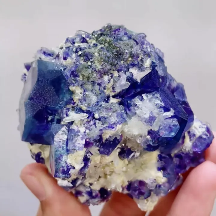 Natural Purple Phantom Fluorite and Mica and Quartz Symbiosis comes from Inner Mongolia,China 65*70*40MM - image 4