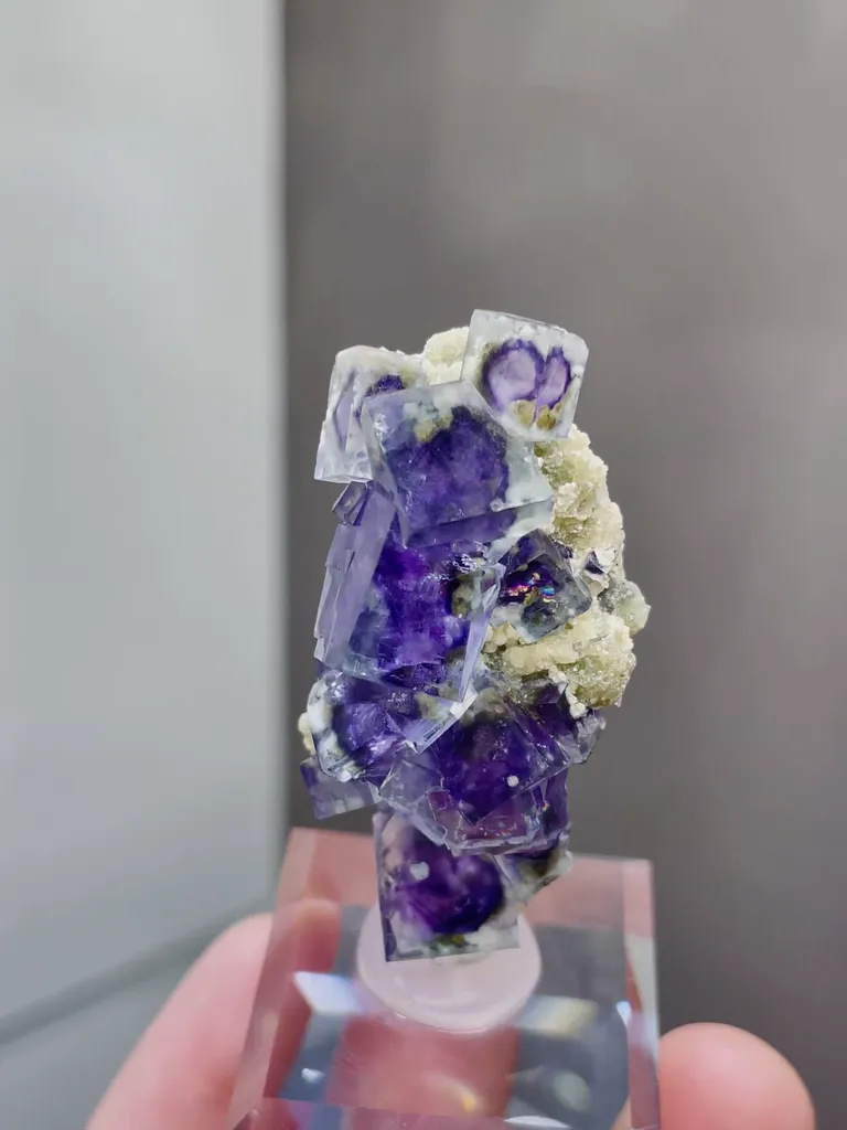 Natural Purple Phantom Fluorite and Mica coexist comes from Yindu,Inner Mongolia 25*15*45MM - image 4