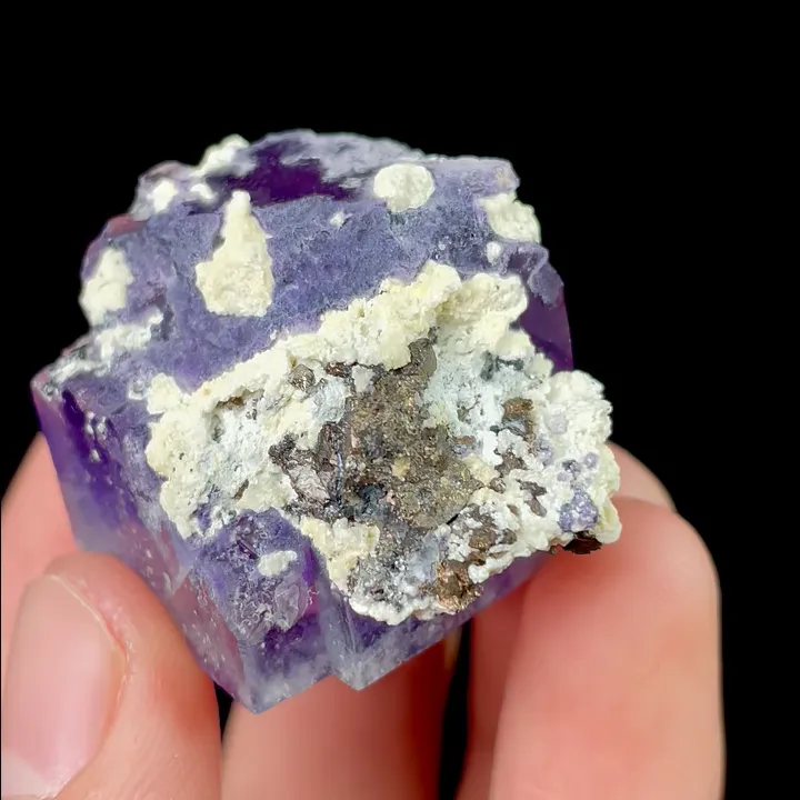 Natural Purple Phantom Fluorite and Mica, Mineral Specimen: Inner Mongolia,China (30*25*25MM) - image 5