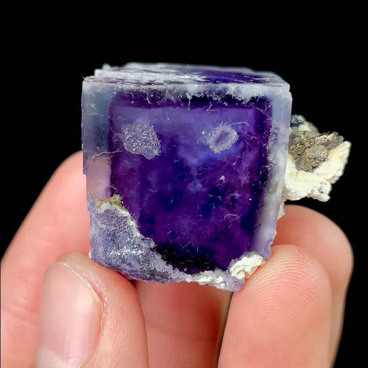 Natural Purple Phantom Fluorite and Mica, Mineral Specimen: Inner Mongolia,China (30*25*25MM) - image 2