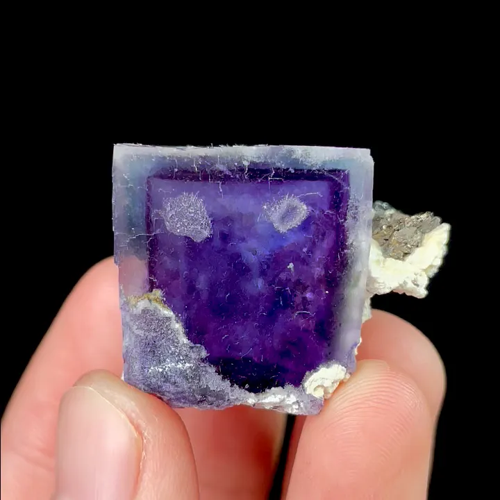 Natural Purple Phantom Fluorite and Mica, Mineral Specimen: Inner Mongolia,China (30*25*25MM) image