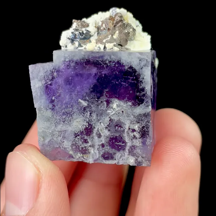 Natural Purple Phantom Fluorite and Mica, Mineral Specimen: Inner Mongolia,China (30*25*25MM) - image 4