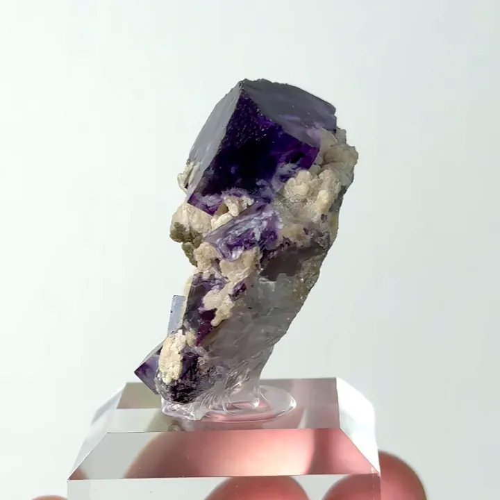 Natural Purple Phantom Fluorite and Mica, Mineral Specimen: Inner Mongolia,China (30*30*15MM) - image 3
