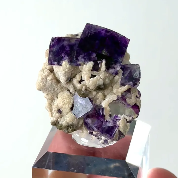Natural Purple Phantom Fluorite and Mica, Mineral Specimen: Inner Mongolia,China (30*30*15MM) - image 4