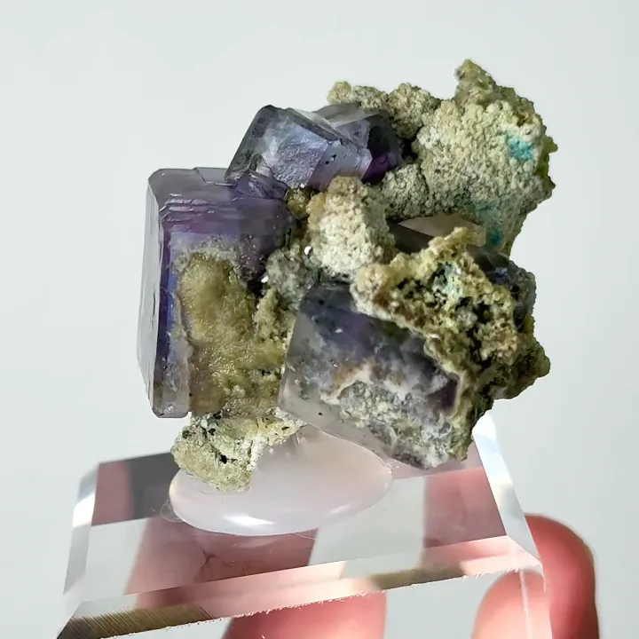Natural Purple Phantom Fluorite and Mica, Mineral Specimen: Inner Mongolia,China (40*30*35MM) - image 3