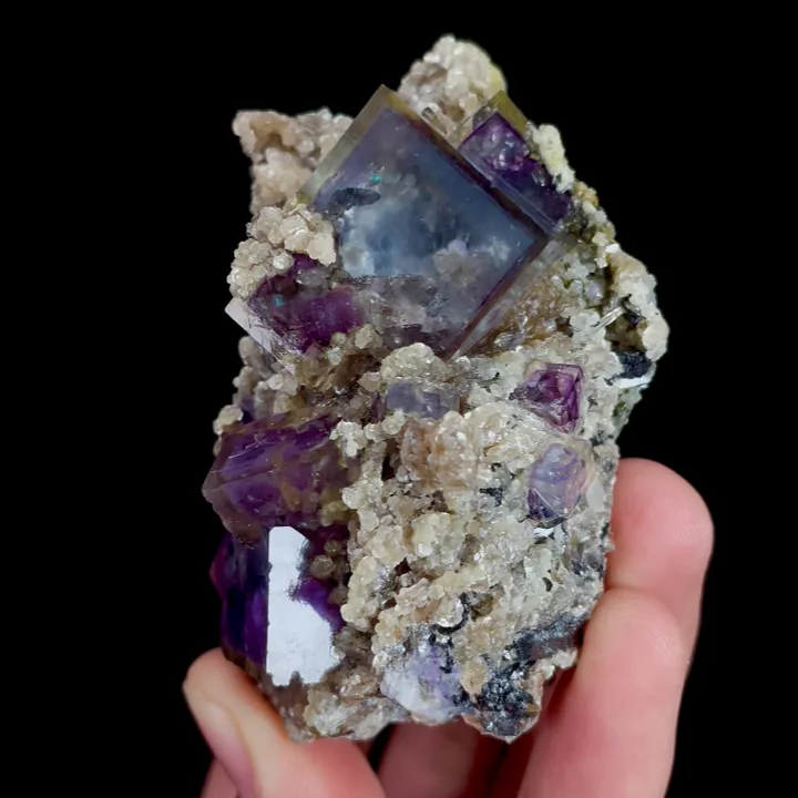 Natural Purple Phantom Fluorite and Mica, Mineral Specimen: Inner Mongolia,China (45*75*35MM) - image 2