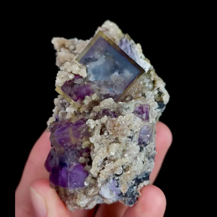 Natural Purple Phantom Fluorite and Mica, Mineral Specimen: Inner Mongolia,China (45*75*35MM) - image 6