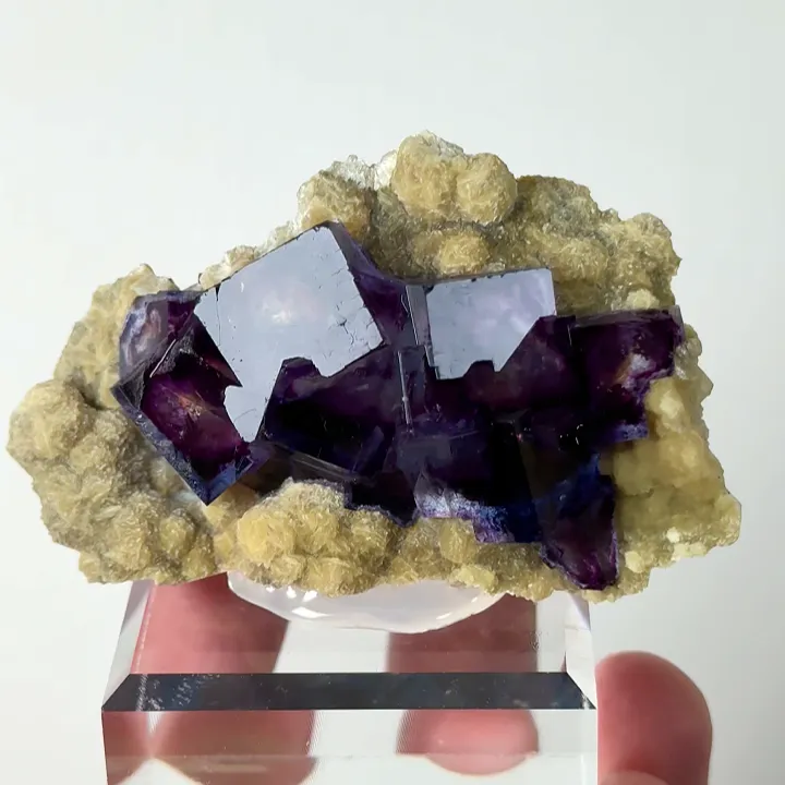 Natural Purple Phantom Fluorite and Mica, Mineral Specimen: Inner Mongolia,China (65*40*20MM) image