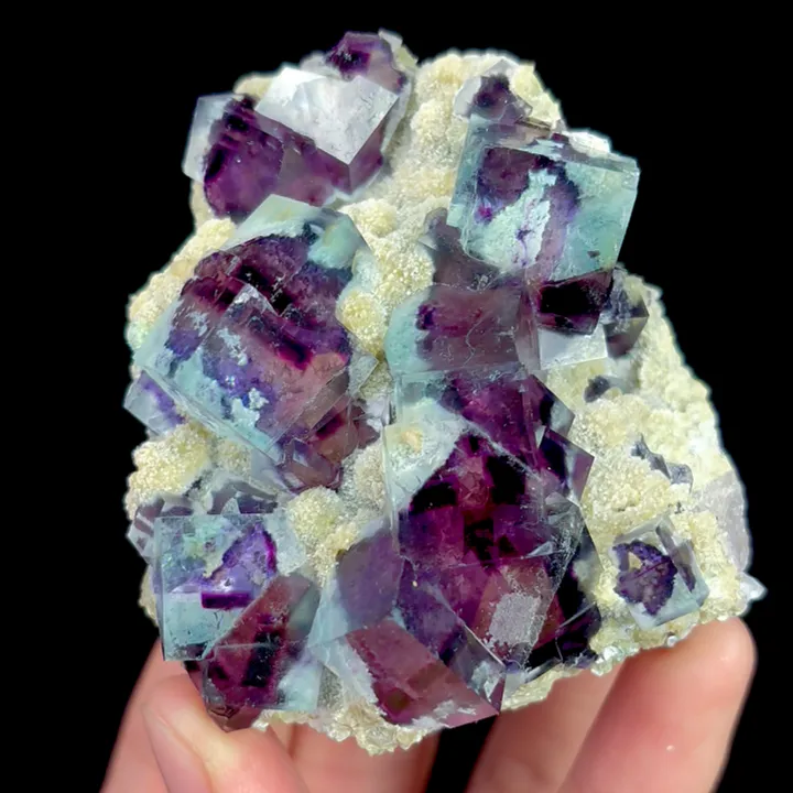 Natural Purple Phantom Fluorite and Mica, Mineral Specimen: Inner Mongolia,China (75*60*30MM) image